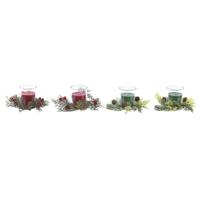 Kaarsenset DKD Home Decor Kerstmis (5,5 x 5,5 x 6 cm) (2 Stuks)