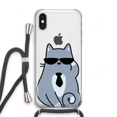 Cool cat: iPhone XS Transparant Hoesje met koord