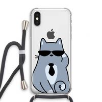 Cool cat: iPhone XS Transparant Hoesje met koord
