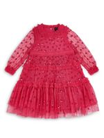 NEEDLE & THREAD KIDS robe Sequin Kisses en tulle - Rose