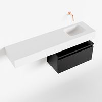 Toiletmeubel Mondiaz Andor | 120 cm | Meubelkleur Urban | Lex vrijhangend wastafel Talc Rechts | Zonder kraangat