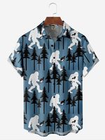 Bigfoot Chest Pocket Short Sleeve Hawaiian Shirt - thumbnail