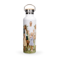 Drinkfles met naam en foto - Bamboe - Wit
