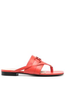 Bally mules en cuir à logo strassé - Orange