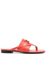 Bally mules en cuir à logo strassé - Orange