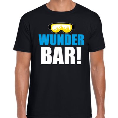 Apres ski t-shirt Wunderbar - zwart - heren - Wintersport shirt - Foute apres ski outfit