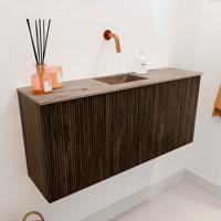 Toiletmeubel Mondiaz Joya Dlux | 90 cm | Meubelkleur Walnut | Faye wastafel Arena Wasbak Midden | Zonder kraangat(en)