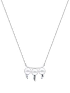 TASAKI collier Collection Line Fang en or blanc 18ct à perles - Argent