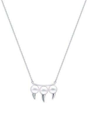 TASAKI collier Collection Line Fang en or blanc 18ct à perles - Argent