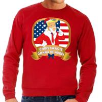 Foute kersttrui - sweater - rood - Trump - Christmas is gonna be Huge - voor heren