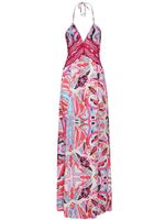 Philipp Plein abstract-print V-neck maxi dress - Rose