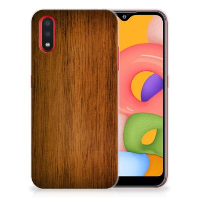 Samsung Galaxy A01 | Bumper Hoesje | Donker Hout