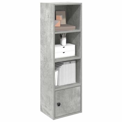 Boekenkast 31x24x102 cm bewerkt hout betongrijs