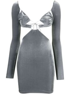 Amazuìn robe courte à effet velours - Gris