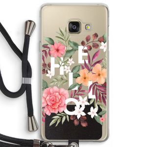 Hello in flowers: Samsung Galaxy A3 (2016) Transparant Hoesje met koord