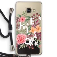 Hello in flowers: Samsung Galaxy A3 (2016) Transparant Hoesje met koord