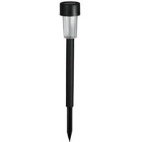 Solar tuinlamp - 1x - zwart - LED warm wit - oplaadbaar - D4,7 x H32,5 cm - thumbnail
