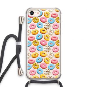 Pink donuts: iPhone 8 Transparant Hoesje met koord