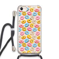 Pink donuts: iPhone 8 Transparant Hoesje met koord