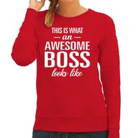 Awesome boss / baas cadeau sweater / trui rood dames - thumbnail