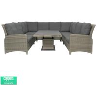 Qopps Aruba lounge dining set met in hoogte verstelbare tuintafel