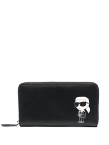 Karl Lagerfeld porte-monnaie Ikonik 2.0 en cuir - Noir