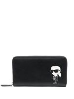 Karl Lagerfeld porte-monnaie Ikonik 2.0 en cuir - Noir - thumbnail