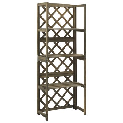 VidaXL Latwerk met schappen 55x30x140 cm massief vurenhout grijs