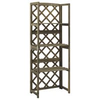 VidaXL Latwerk met schappen 55x30x140 cm massief vurenhout grijs - thumbnail