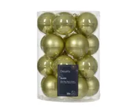 Dcoris kerstballen 20st glas pistache 6cm