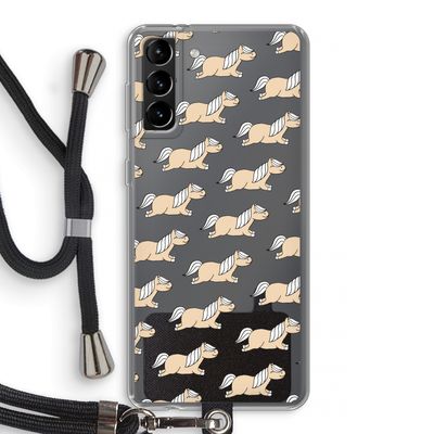 Ponys: Samsung Galaxy S21 Plus Transparant Hoesje met koord