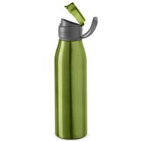 Aluminium waterfles/drinkfles groen met klepdop en handvat 650 ml - Drinkflessen