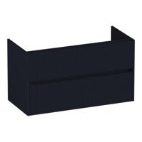 Brauer Adore Wavy - Onderkast - 100 cm - met 2 Softclose Lades Greeploos en 1 Sifon Uitsparing - Mat Zwart