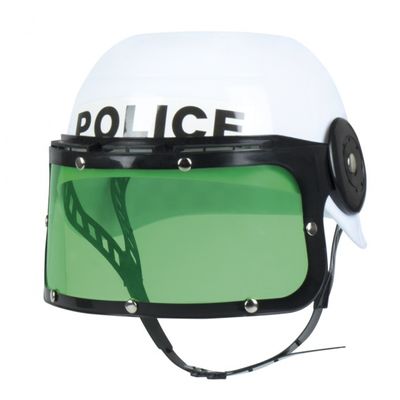 Boland politiehelm jongen wit/groen