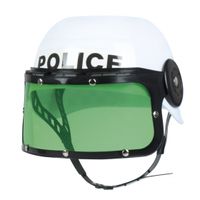 Boland politiehelm jongen wit/groen - thumbnail