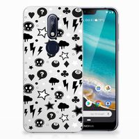 Silicone Back Case Nokia 7.1 Silver Punk - thumbnail