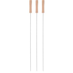 Elite BBQ/barbecue spiesen/vleespennen - 8x - metaal/hout - 40 cm - extra lang