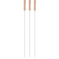 Elite BBQ/barbecue spiesen/vleespennen - 8x - metaal/hout - 40 cm - extra lang