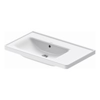 Wastafel Duravit D-Neo Rand Overloop Kraanvlak Zonder Kraangat 80 cm Hoogglans Wit Links