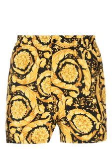 Versace short en soie à imprimé Barocco - Noir