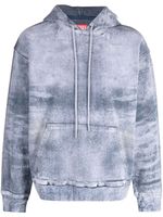 Diesel hoodie en coton à motif tie-dye - Bleu