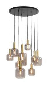 Light & Living Hanglamp Lekar 9-Lamps - Antiek Brons/Smoke