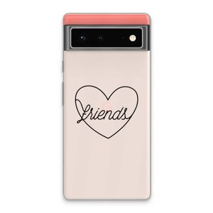 Friends heart black: Google Pixel 6 Transparant Hoesje
