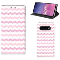 Samsung Galaxy S10 | Hoesje met Magneet | Waves Roze