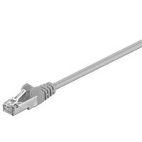 Goobay 95546 RJ45 Netwerkkabel, patchkabel CAT 5e SF/UTP 1.5 m Grijs CCA-geleider, Afscherming totaal, Afgeschermd (dubbel), Rond, Afscherming gevlochten,