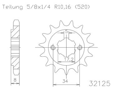 ESJOT Sprocket 520 14z standard
