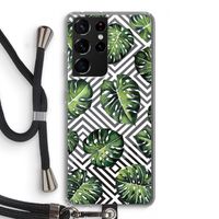 Geometrische jungle: Samsung Galaxy S21 Ultra Transparant Hoesje met koord