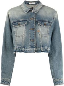 Ports 1961 veste en jean crop à empiècements - Bleu