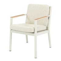Rocca dining tuinstoel latte frame en beige kussens