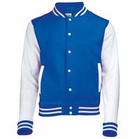 Blauw met wit college jacket voor dames   -